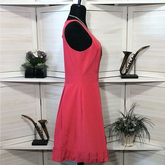 Taylor Hot Pink Pleated Cocktail Party Dress Size 12 - Picture 6 of 9